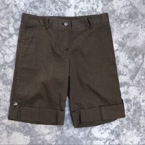 Theory linen cuffed shorts